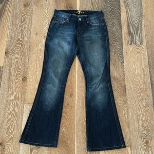 7 FOR ALL MANKIND pink “A Pocket” flare jeans. Size 25. EUC!
